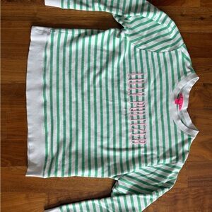Lilly Pulitzer Green and White Striped Sweatshirt